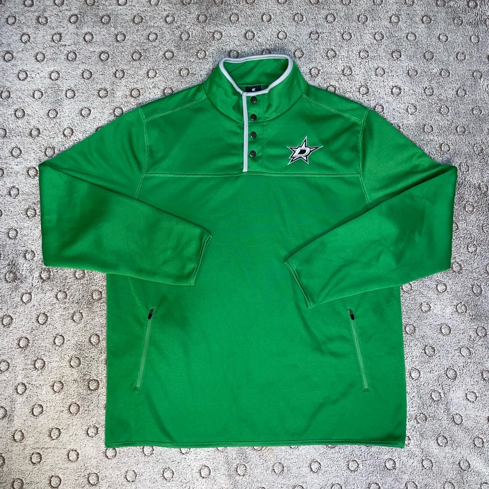 Colosseum Dallas Stars Snapback Men’s Pullover  Green Size 2XL Zip Pockets